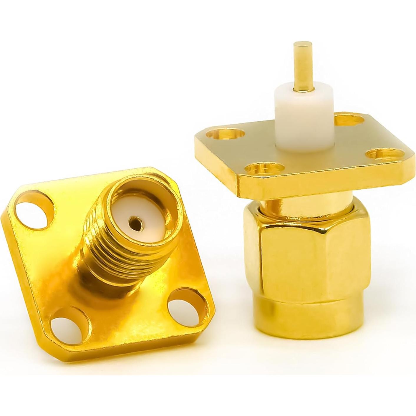 Adaptador de Montaje en Panel SMA Macho/Hembra 2PCS Ahoaepy