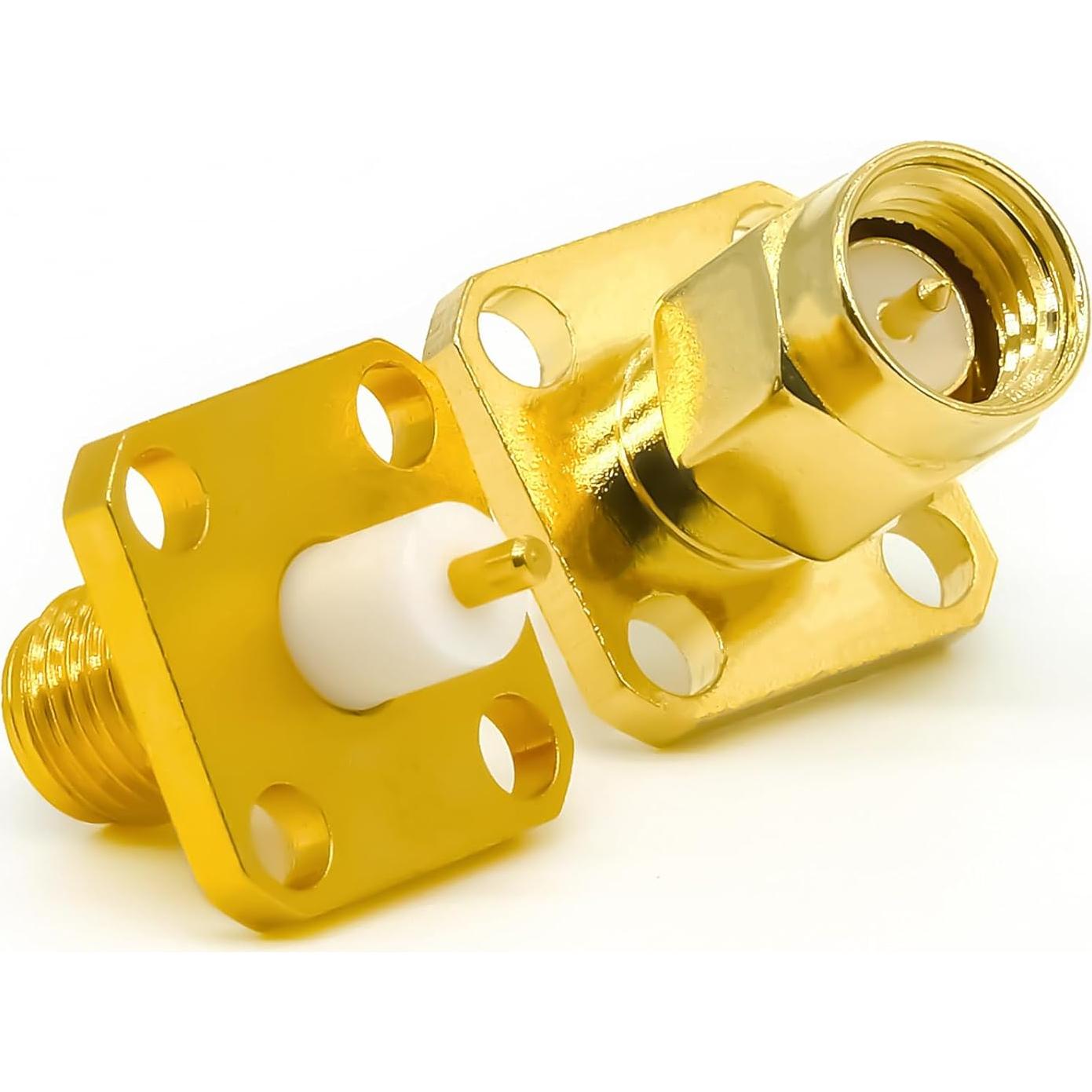 Adaptador de Montaje en Panel SMA Macho/Hembra 2PCS Ahoaepy