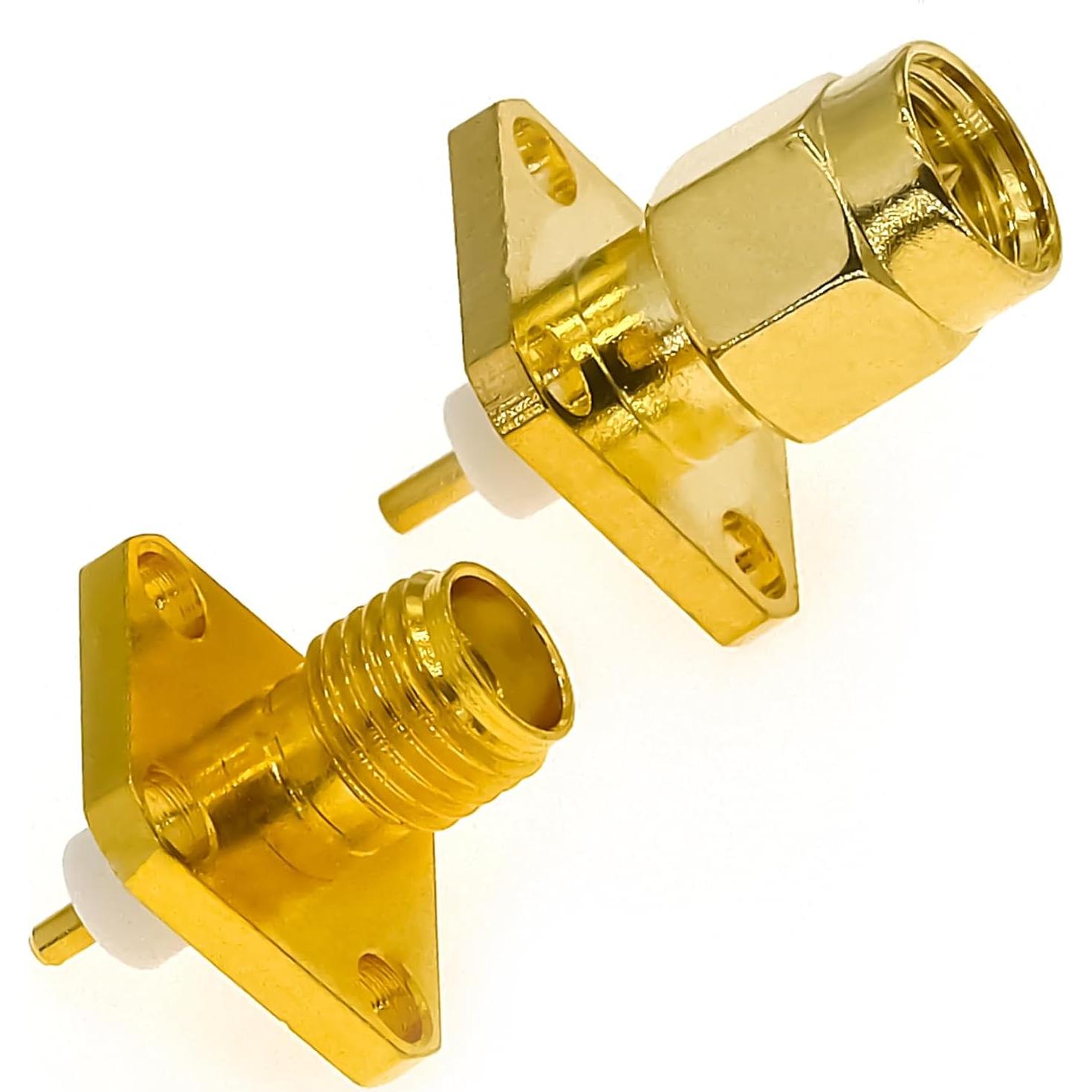 Adaptador de Montaje en Panel SMA Macho/Hembra 2PCS Ahoaepy