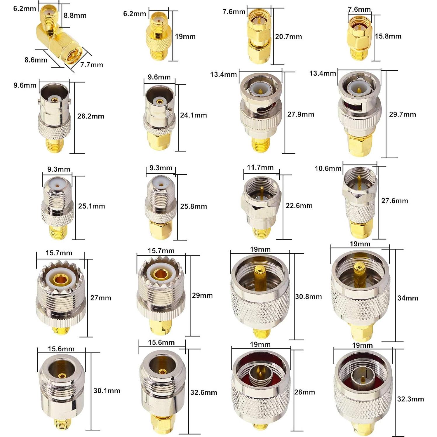 Kit de Conectores Coaxiales FPV Onelinkmore 20 Adaptadores SMA