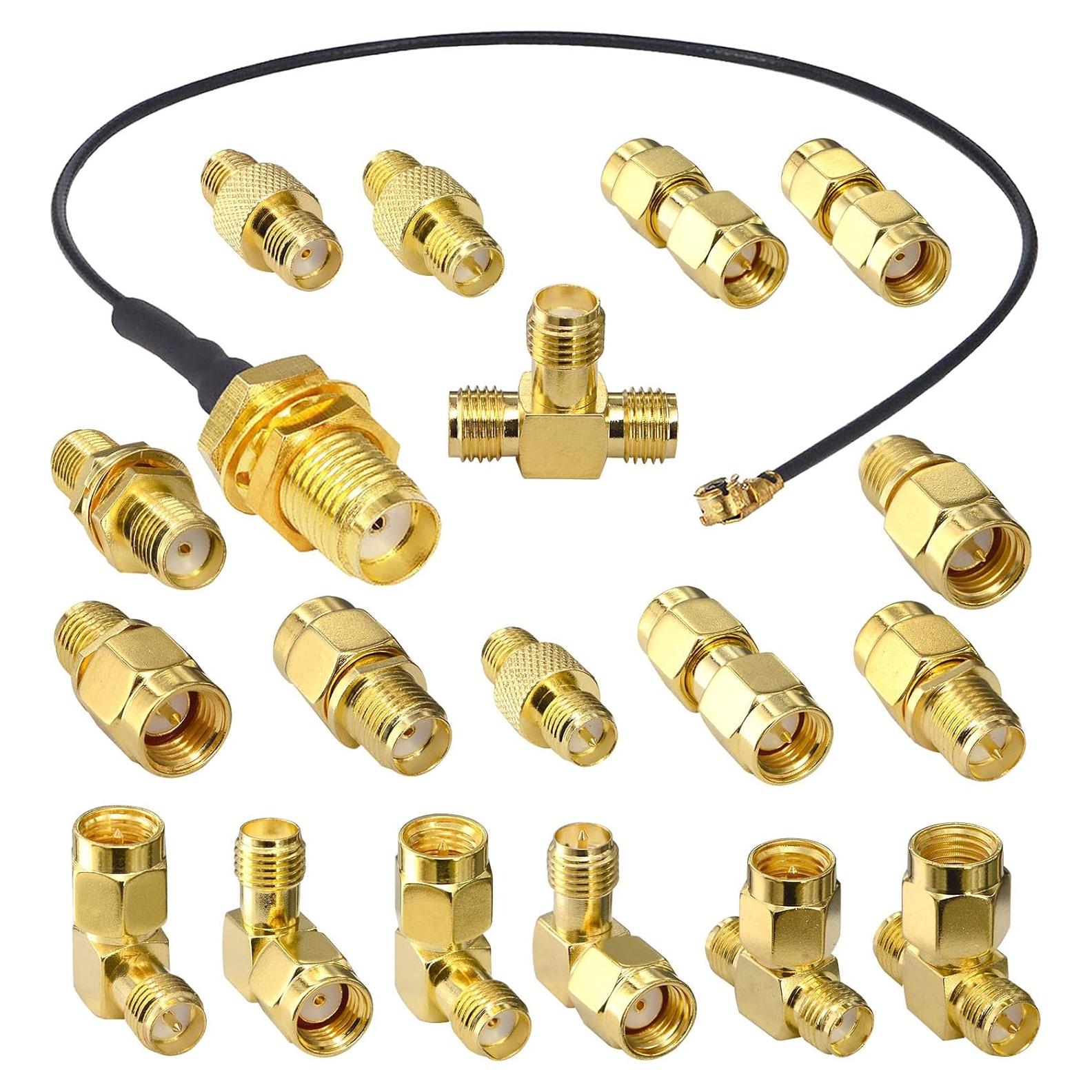 Kit de 18 Adaptadores SMA RP-SMA YovKiss para Antenas FPV