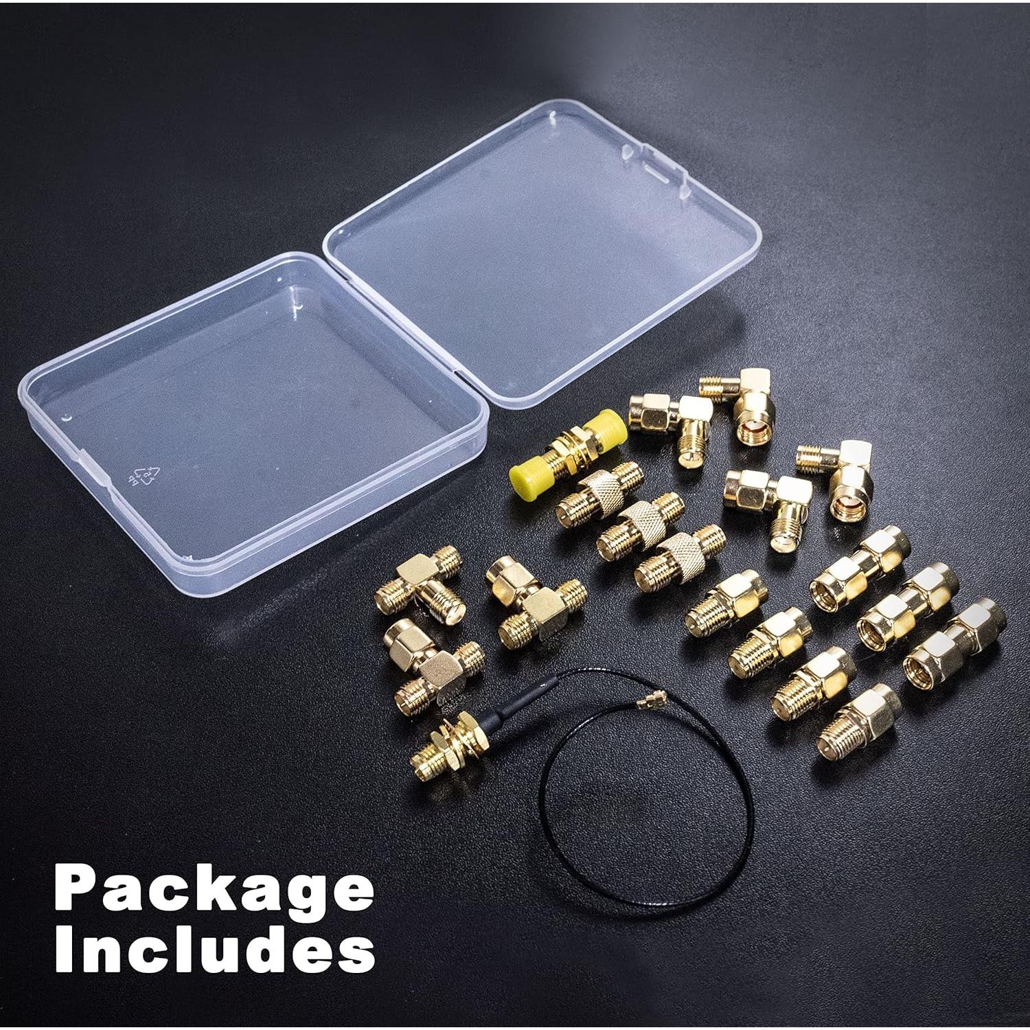 Kit de 18 Adaptadores SMA RP-SMA YovKiss para Antenas FPV