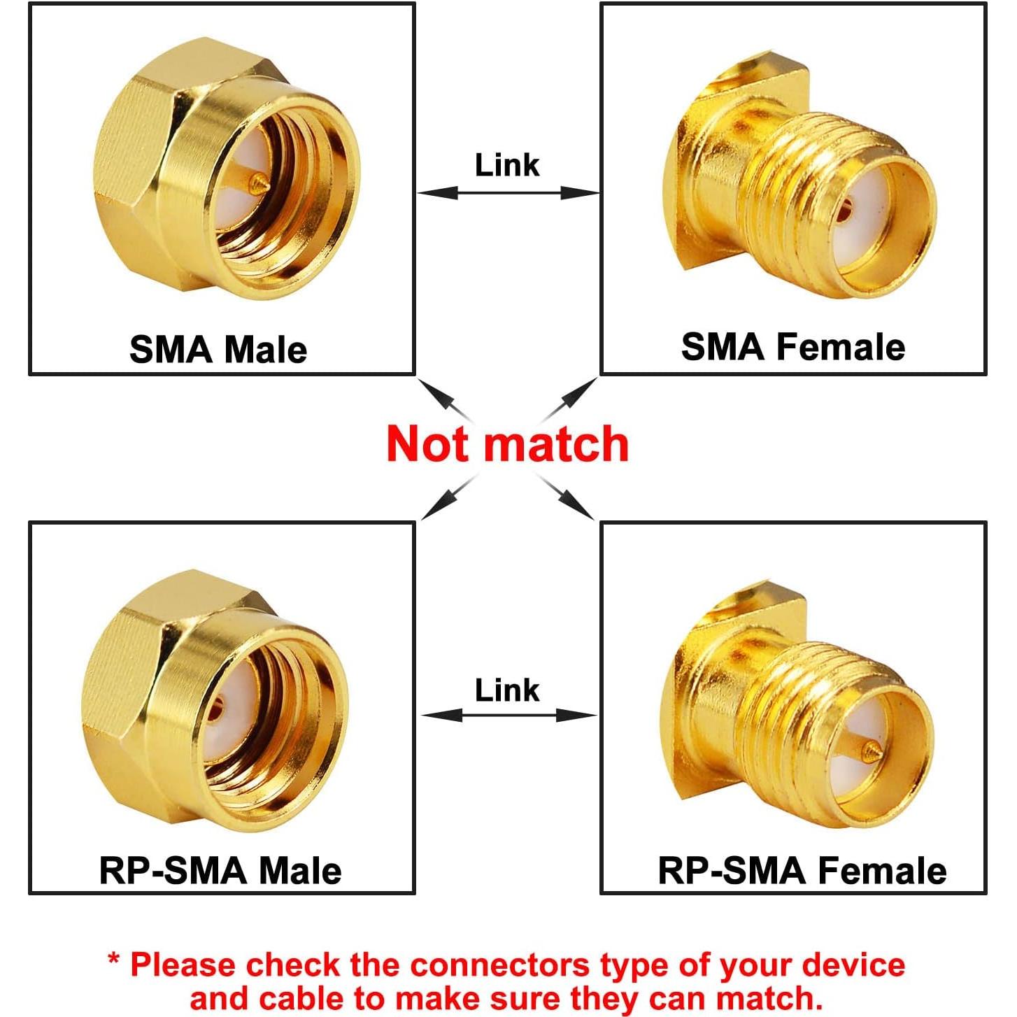 Kit de 18 Adaptadores SMA RP-SMA YovKiss para Antenas FPV