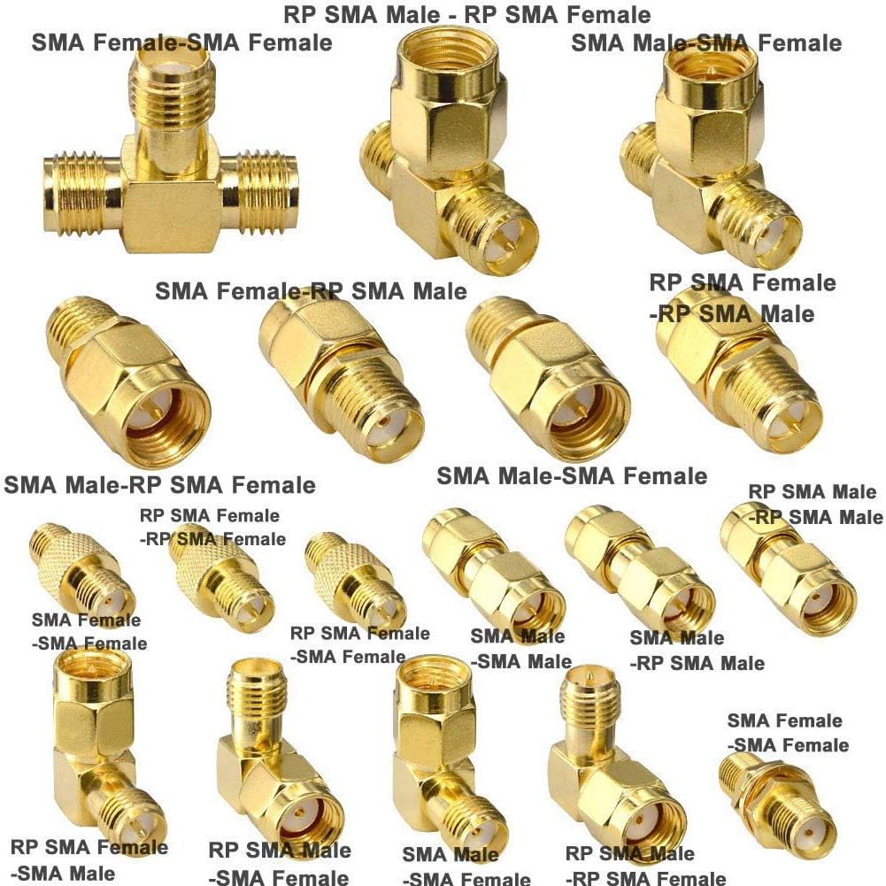 Kit de 18 Adaptadores SMA RP-SMA YovKiss para Antenas FPV