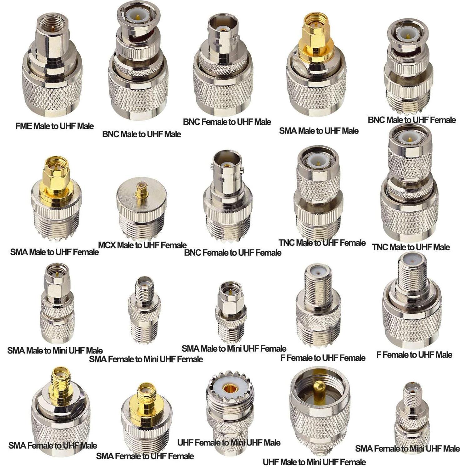 Kit de Adaptadores UHF 20 Tipos onelinkmore Coaxial RF