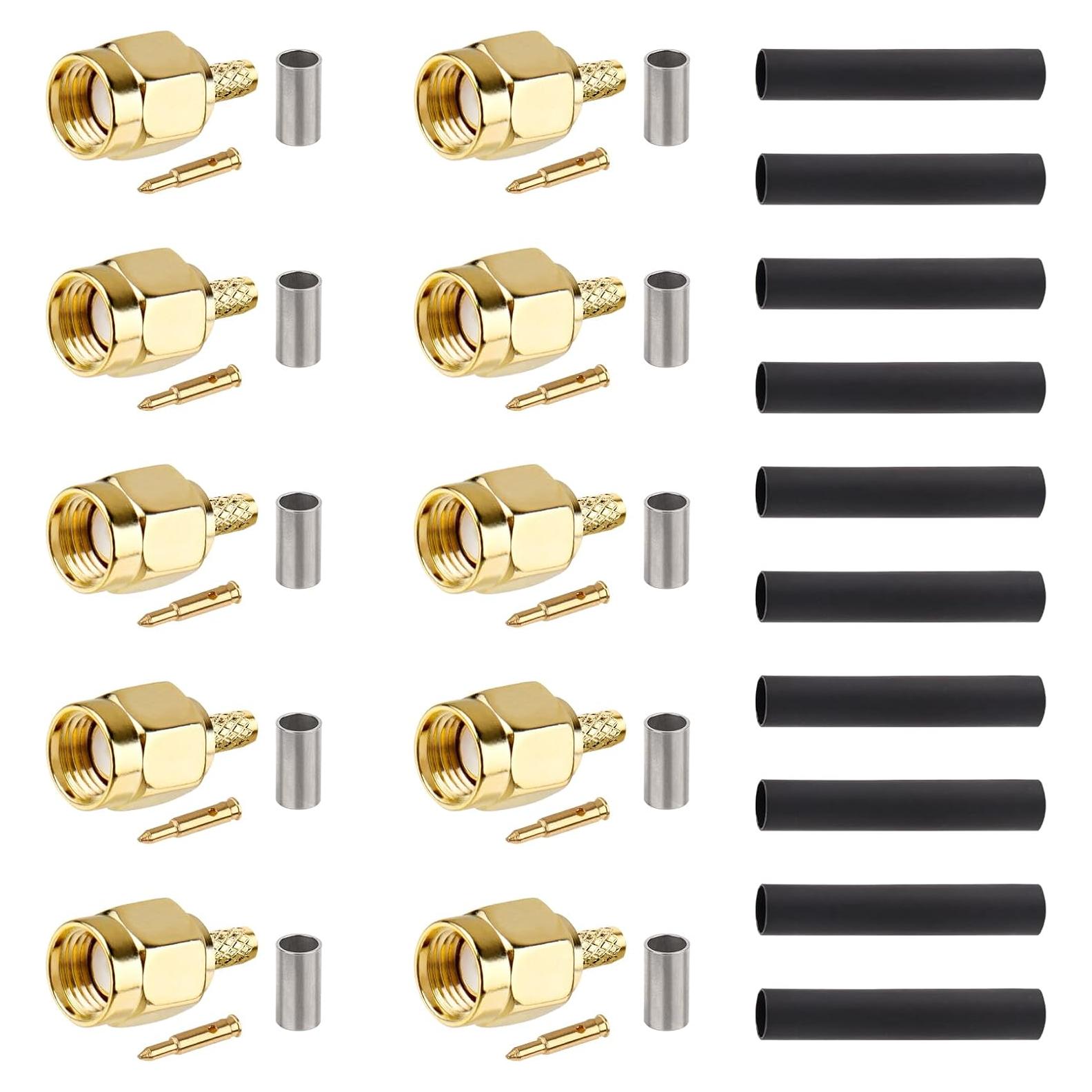 Conectores Crimp SMA XRDS -RF 10PCS para RG316 RG174