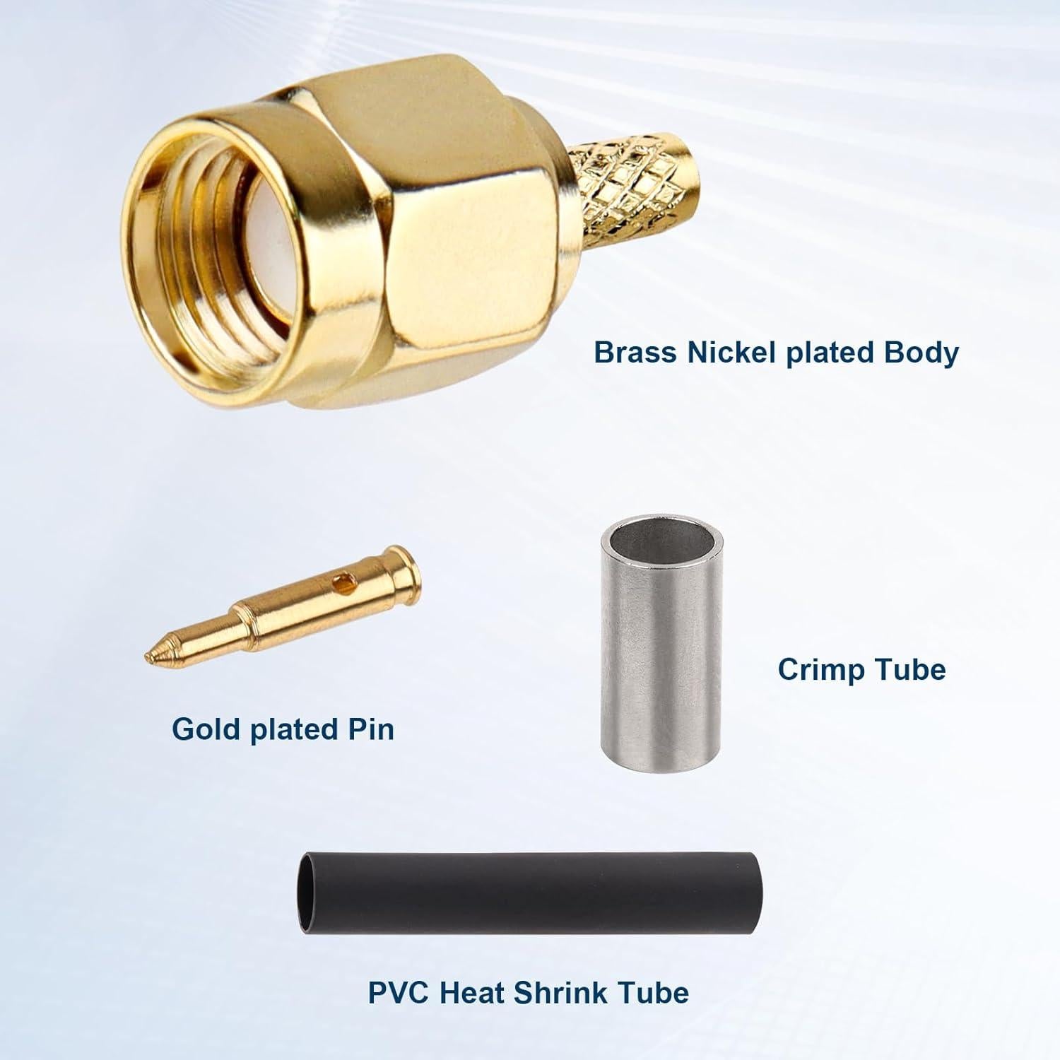 Conectores Crimp SMA XRDS -RF 10PCS para RG316 RG174