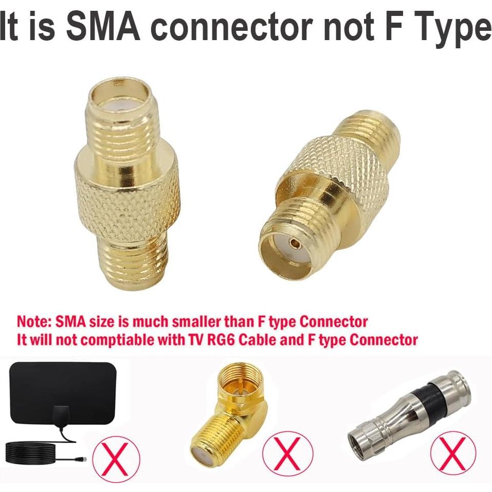 Adaptador Coaxial SMA Femenino a Femenino Exgoofit - Paquete de 4