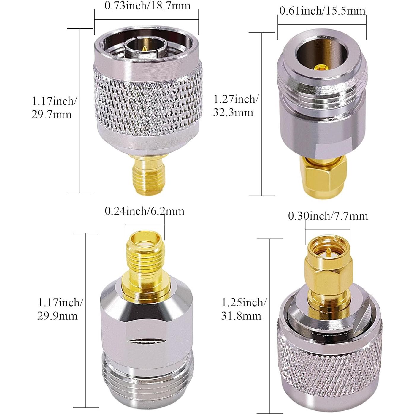 Kit Adaptador SMA a N CNARIO 4 Conectores Macho/Hembra