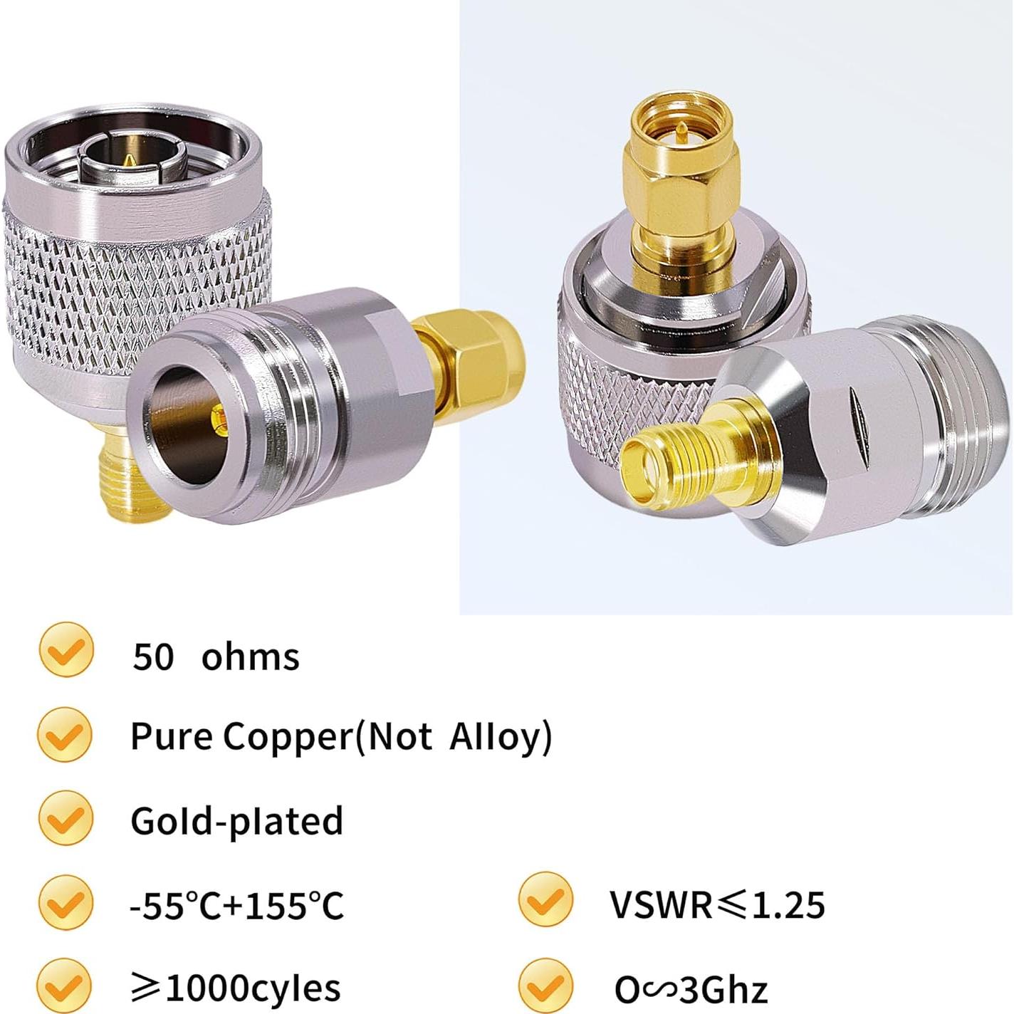 Kit Adaptador SMA a N CNARIO 4 Conectores Macho/Hembra