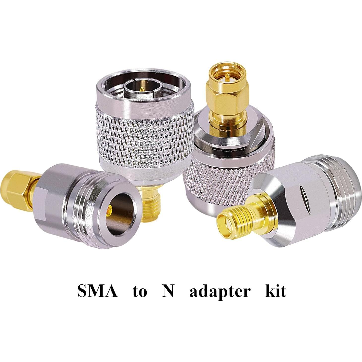 Kit Adaptador SMA a N CNARIO 4 Conectores Macho/Hembra