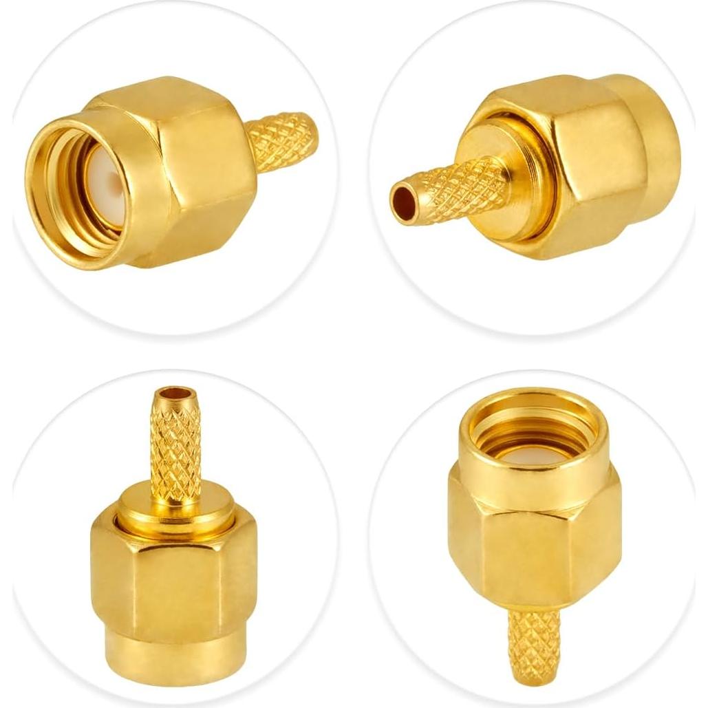 10 Conectores SMA Macho Crimp POBADY para RG174 RG316