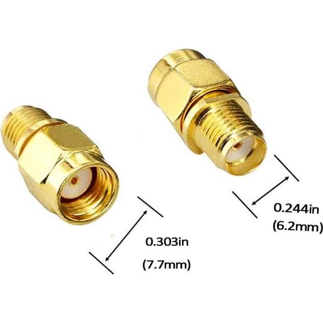 Adaptador Coaxial CORONIR 4 Pcs SMA F a RP-SMA M 36g