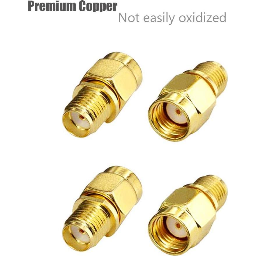 Adaptador Coaxial CORONIR 4 Pcs SMA F a RP-SMA M 36g