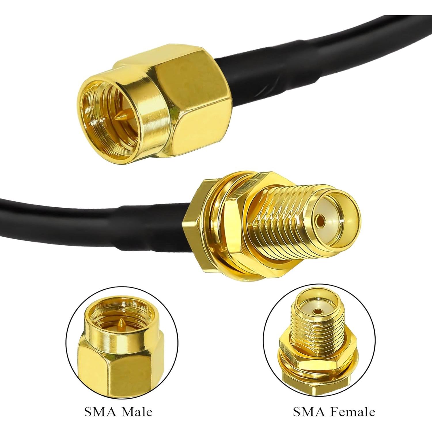 Cable Coaxial RG58 SMA Macho a Hembra 15M Tuolnk