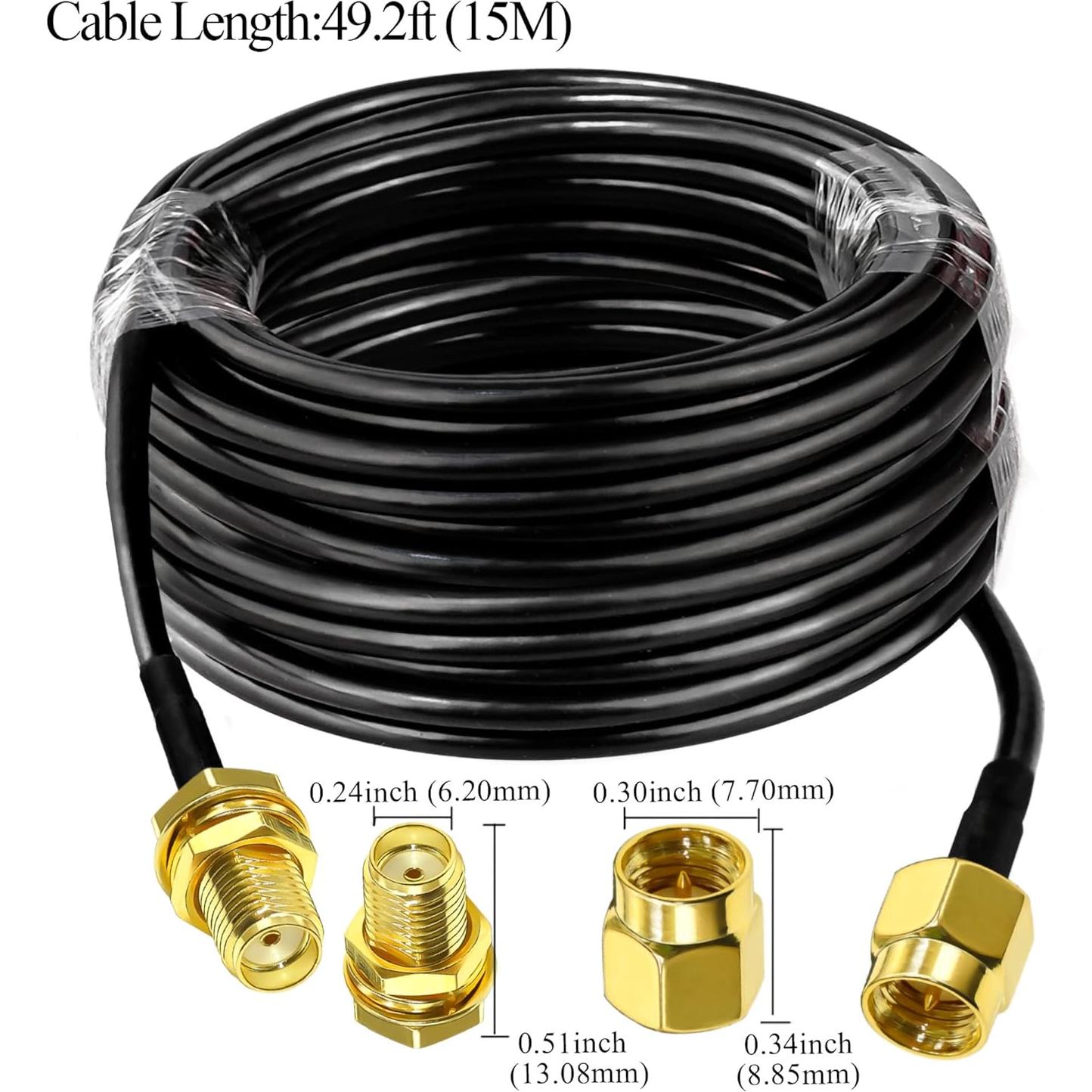 Cable Coaxial RG58 SMA Macho a Hembra 15M Tuolnk