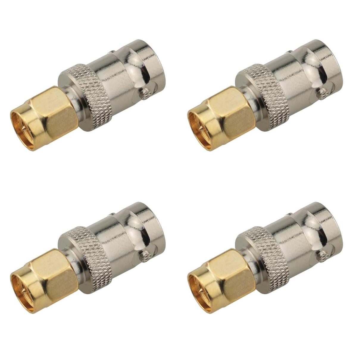Adaptador Coaxial BNC SMA Macho a Hembra 4 Piezas Ruiwaer