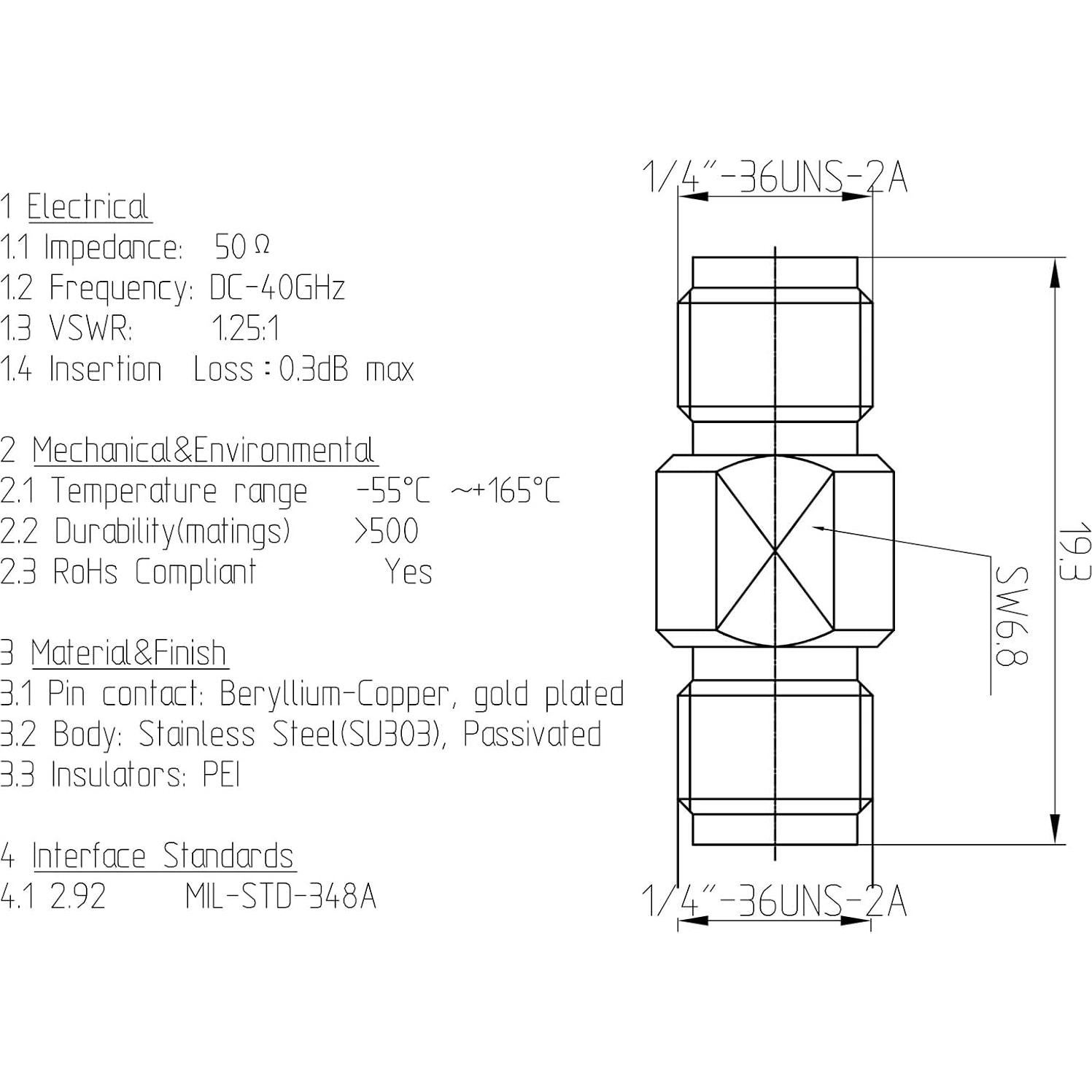 Conector de Microondas SMA Hembra 2.92mm Onelinkmore 50Ohm