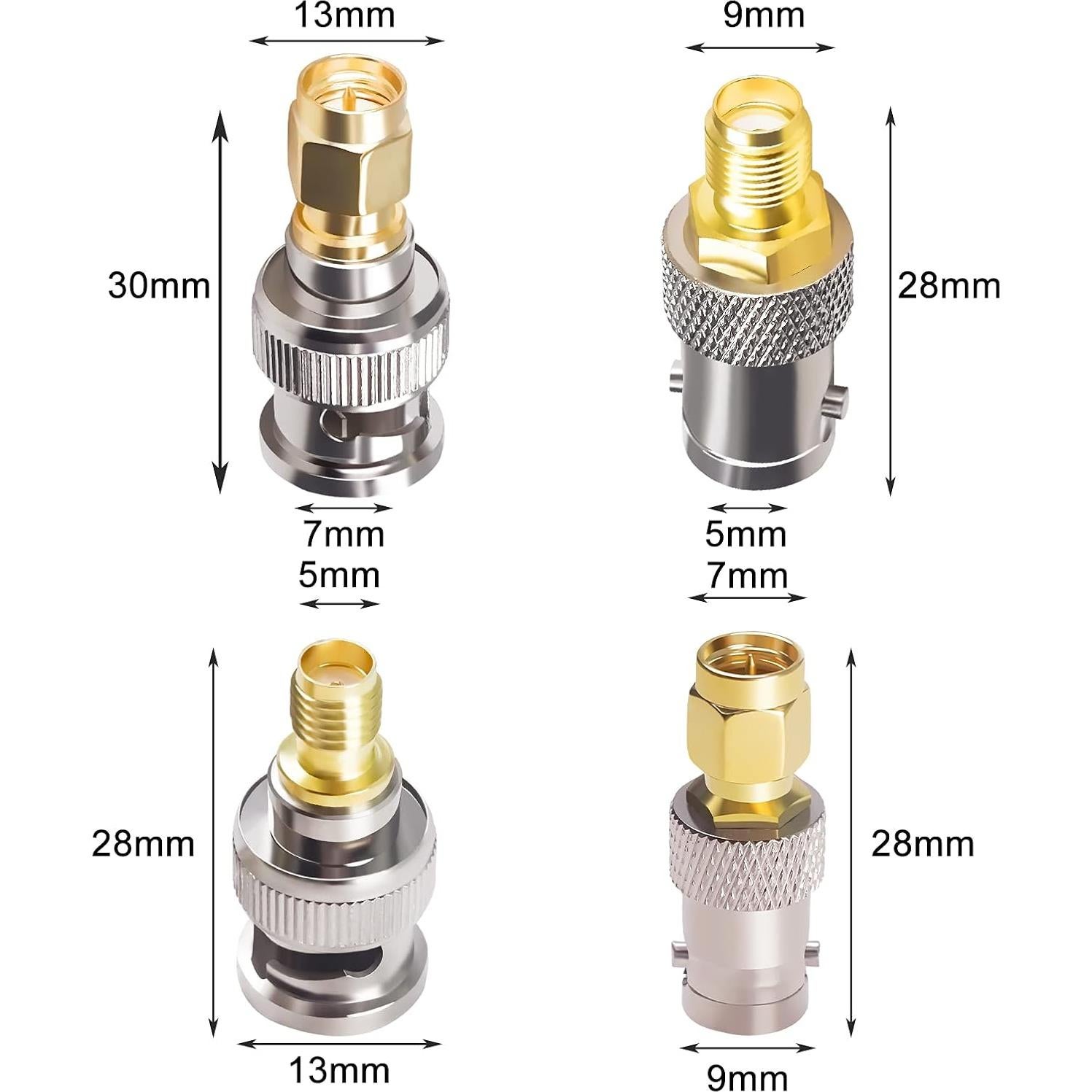 Kit de Adaptadores Coaxiales Goupchn SMA a BNC 8PCS