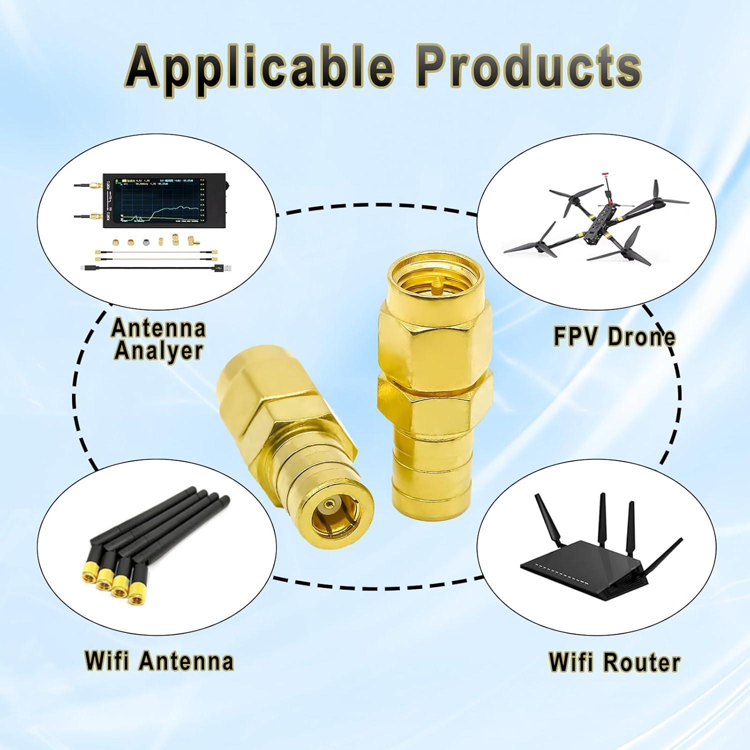 Adaptador Coaxial SMA Macho a SMB Hembra 2 Piezas Ahoaepy