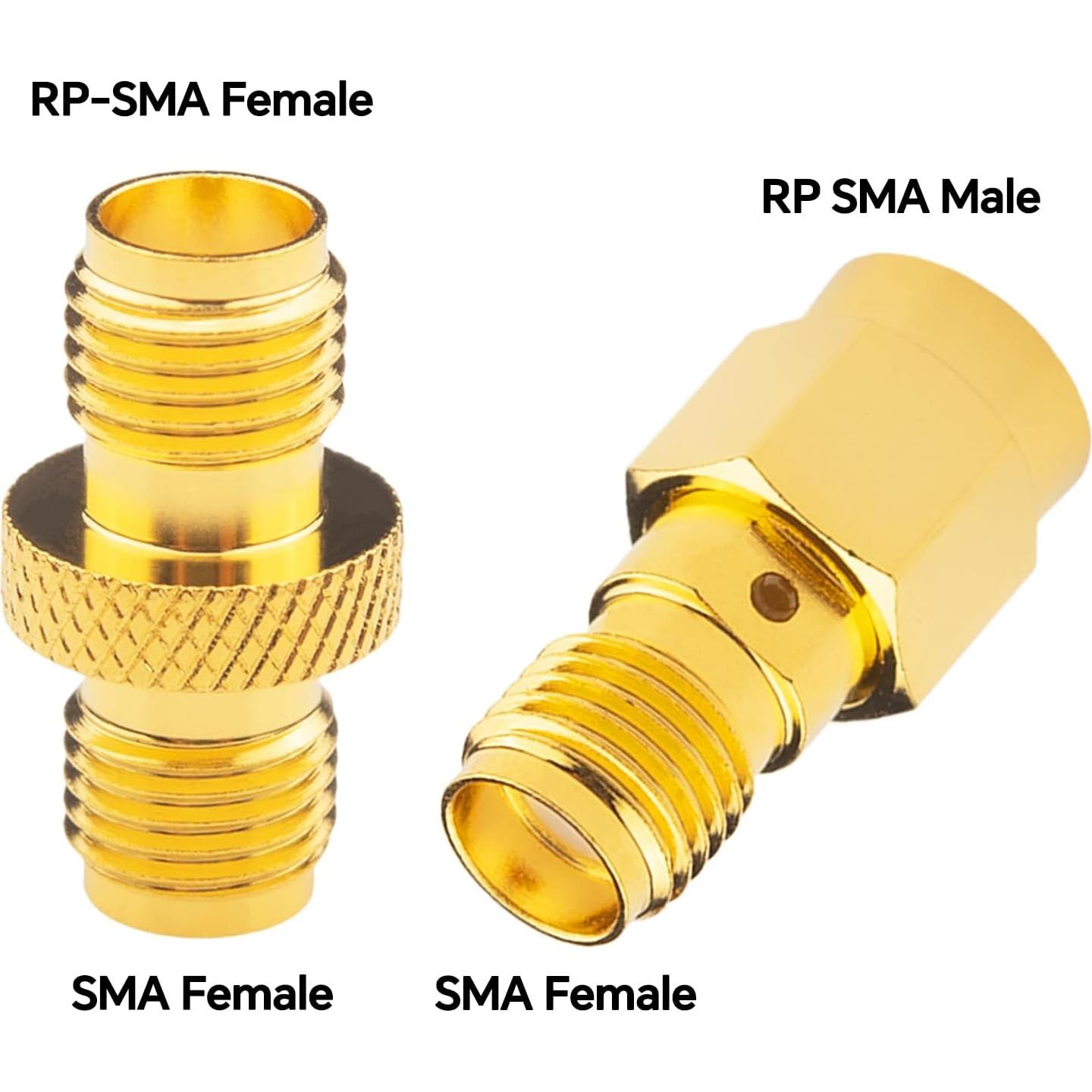 Kit de Conectores Boobrie SMA a RP-SMA 4 Piezas Coaxial