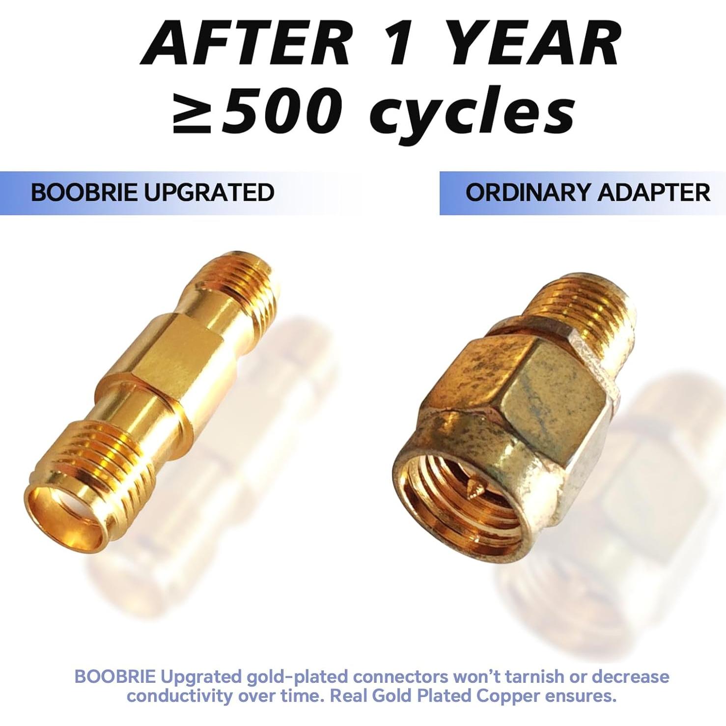 Kit de Conectores Boobrie SMA a RP-SMA 4 Piezas Coaxial