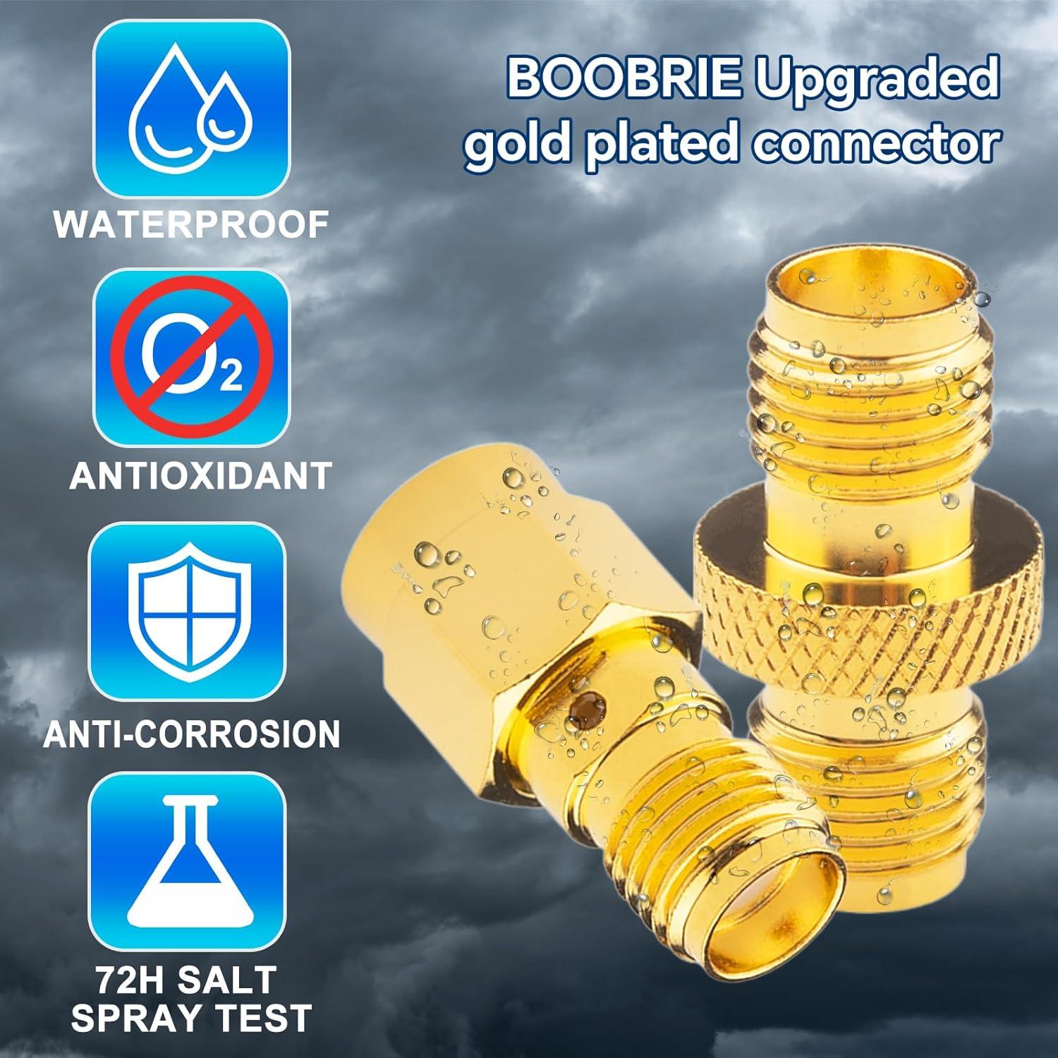 Kit de Conectores Boobrie SMA a RP-SMA 4 Piezas Coaxial