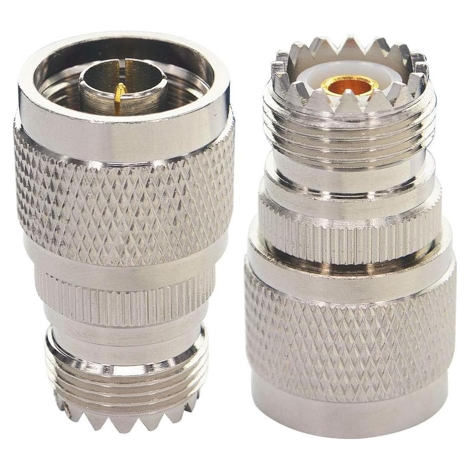 Adaptador Coaxial Boobrie N Macho a UHF Hembra SO-239 - Paquete de 2