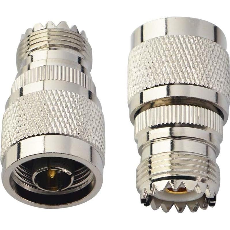 Adaptador Coaxial Boobrie N Macho a UHF Hembra SO-239 - Paquete de 2