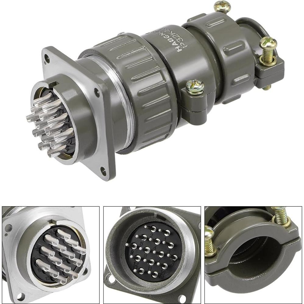 Conector de Aviación uxcell P32K14Q 32mm 14P 50A 500V