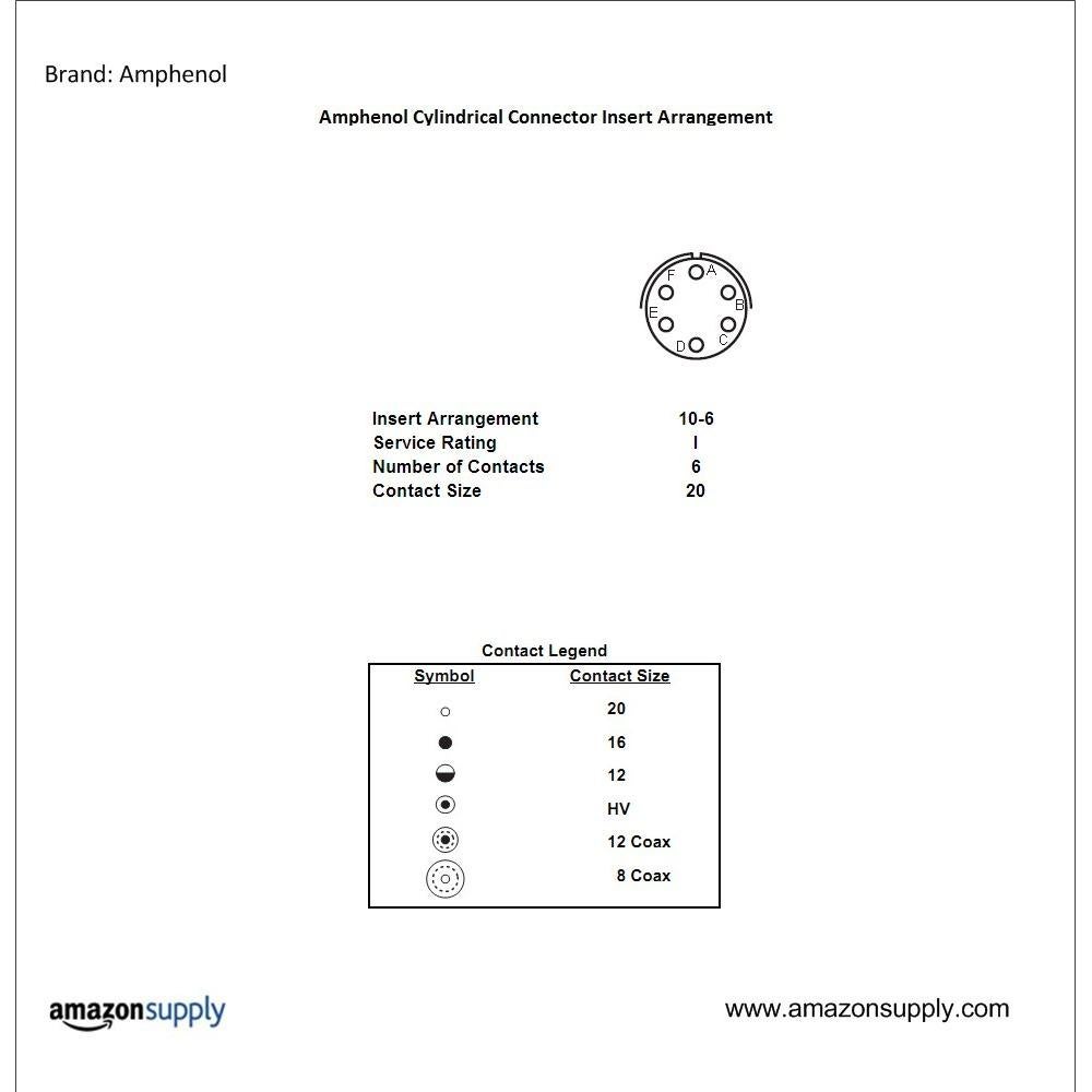 Conector Circular Amphenol PT06A-10-6S, 6 Contactos, Uso Industrial