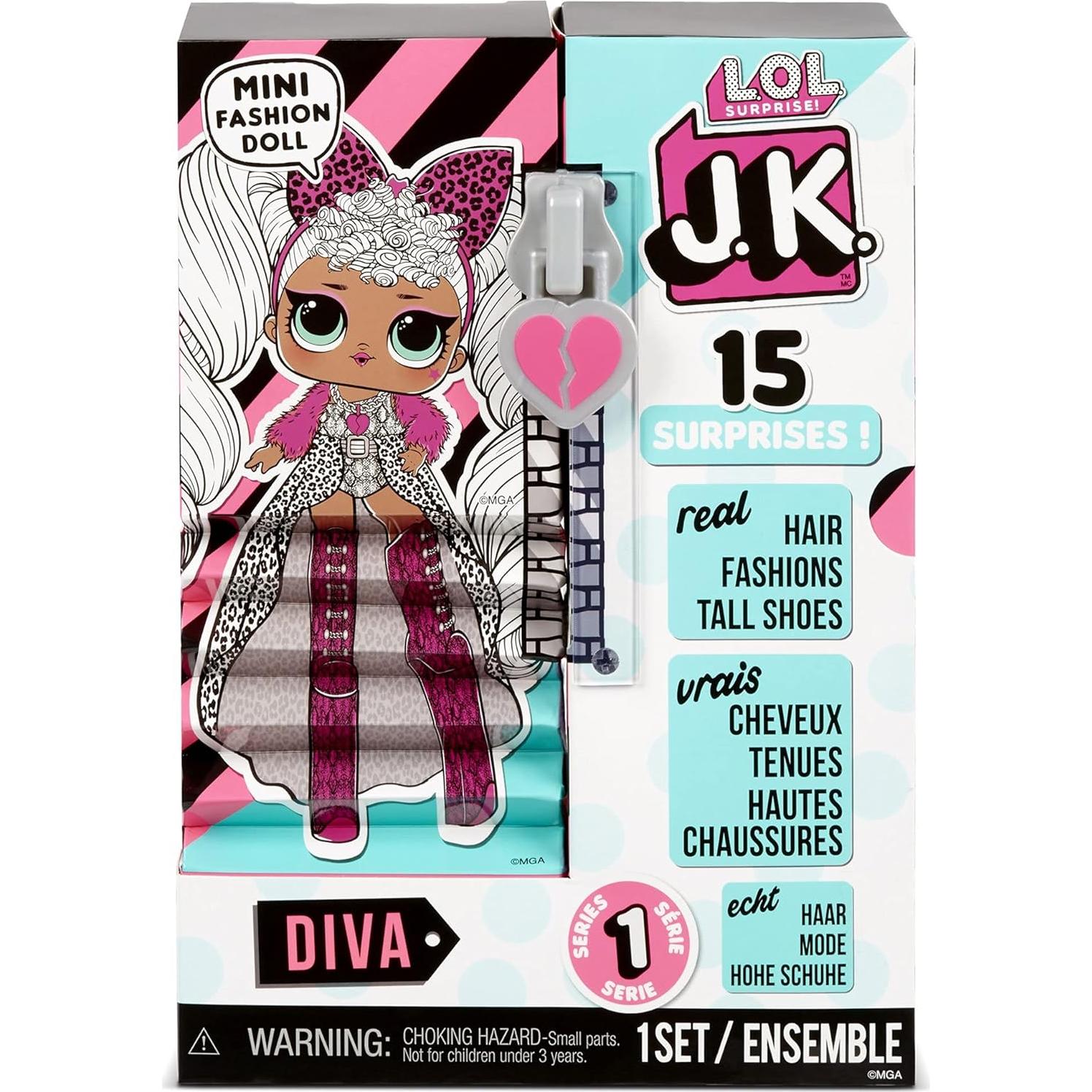 Muñeca de Moda Mini LOL Surprise JK Diva con 15 Sorpresas