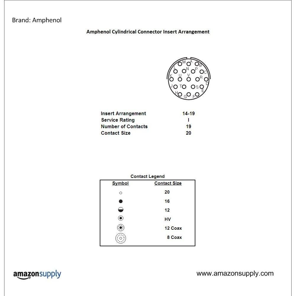 Conector Circular Amphenol PT06A-14-19P, 14 Pines, Soldadura