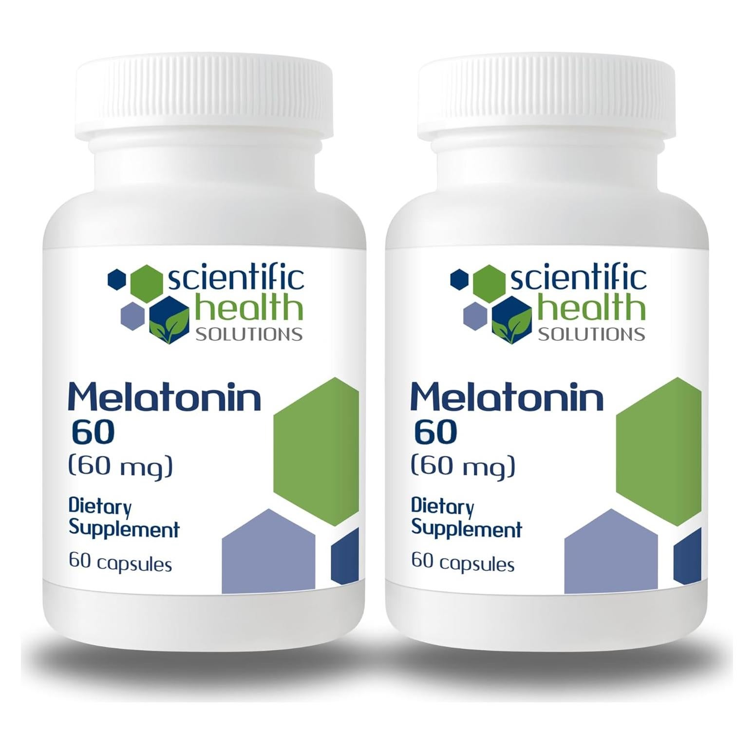 Melatonina 60mg Vegana en Cápsulas - Paquete de 2 - Sin OGM y Gluten