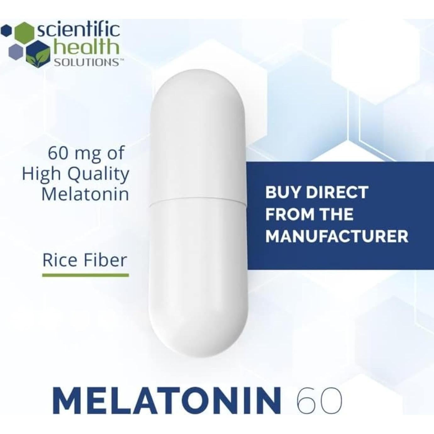 Melatonina 60mg Vegana en Cápsulas - Paquete de 2 - Sin OGM y Gluten