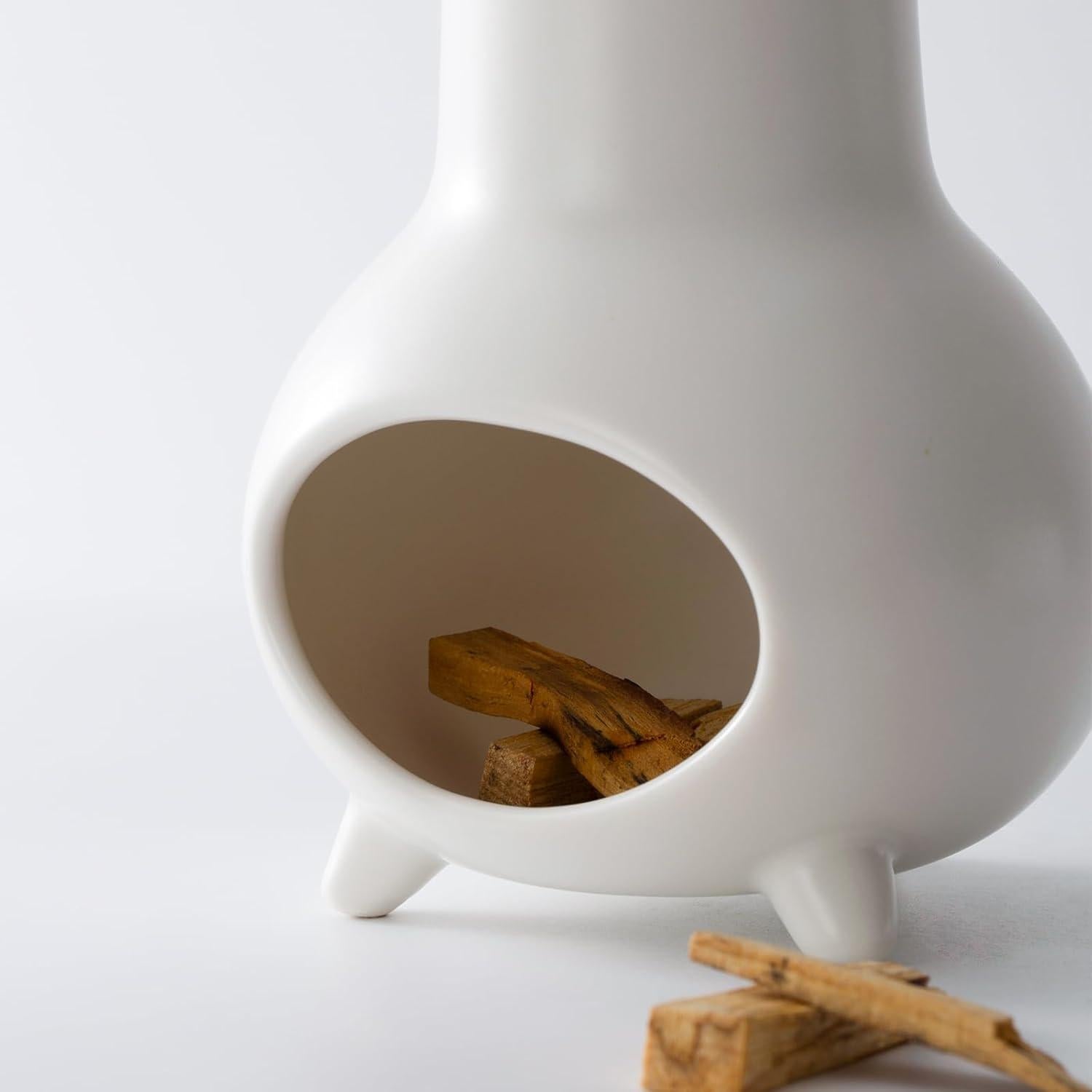 Soporte de Palo Santo IVWOXO de Cerámica Blanco para Incienso