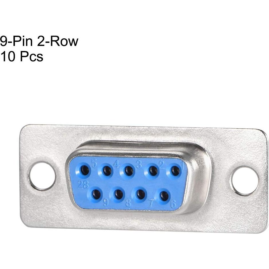 Conector D-sub Femenino 9 Pines uxcell Azul Paquete de 10