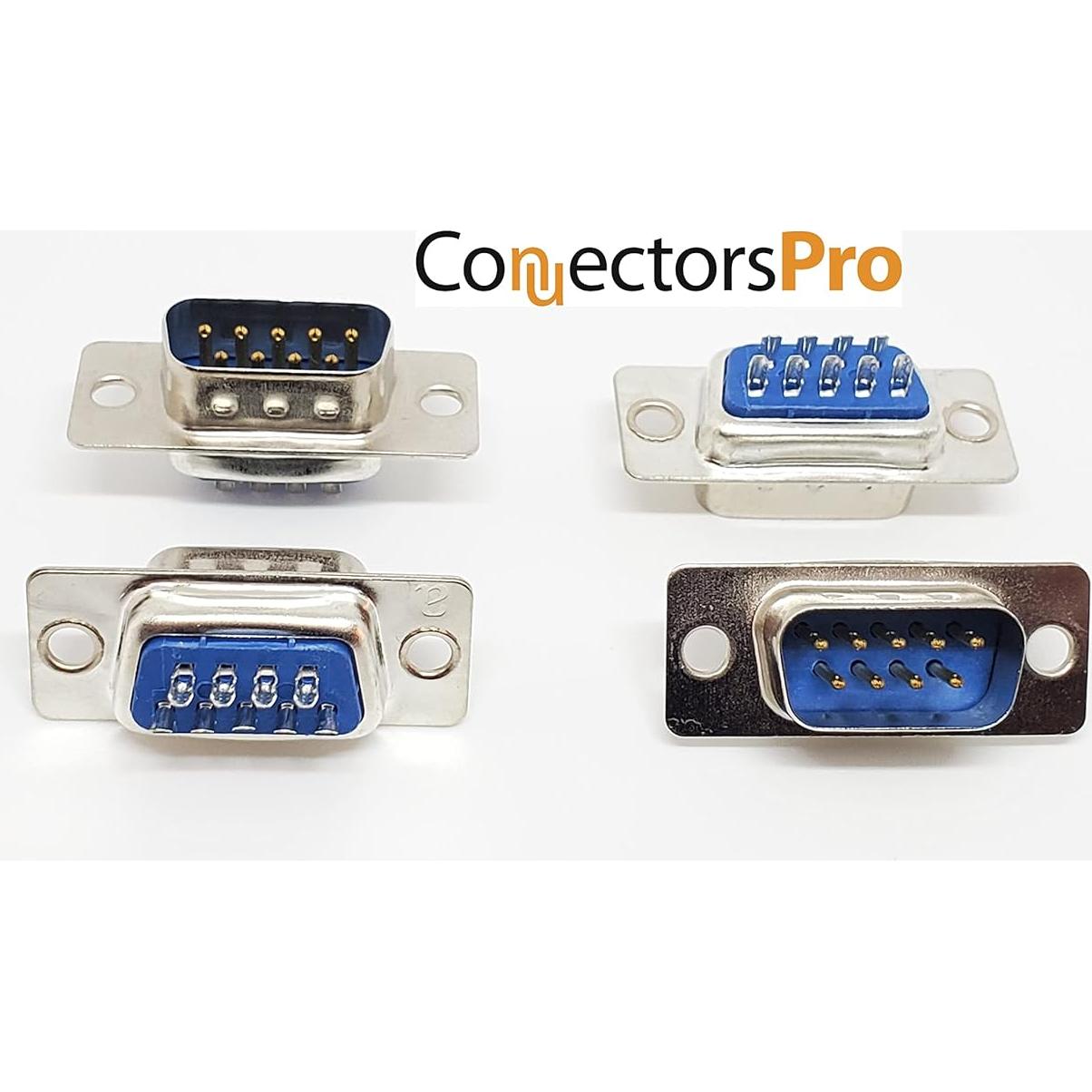 Conectores DB9 Macho + Capuchones Plástico - Marvic 10 Juegos