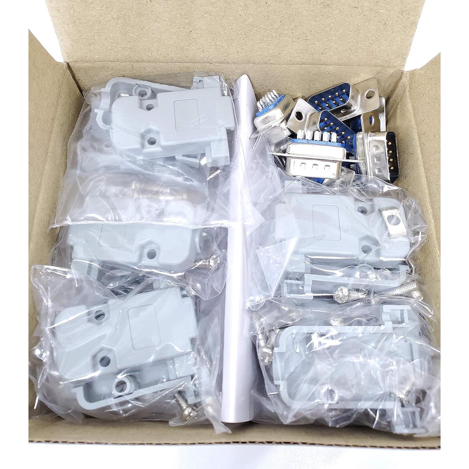 Conectores DB9 Macho + Capuchones Plástico - Marvic 10 Juegos