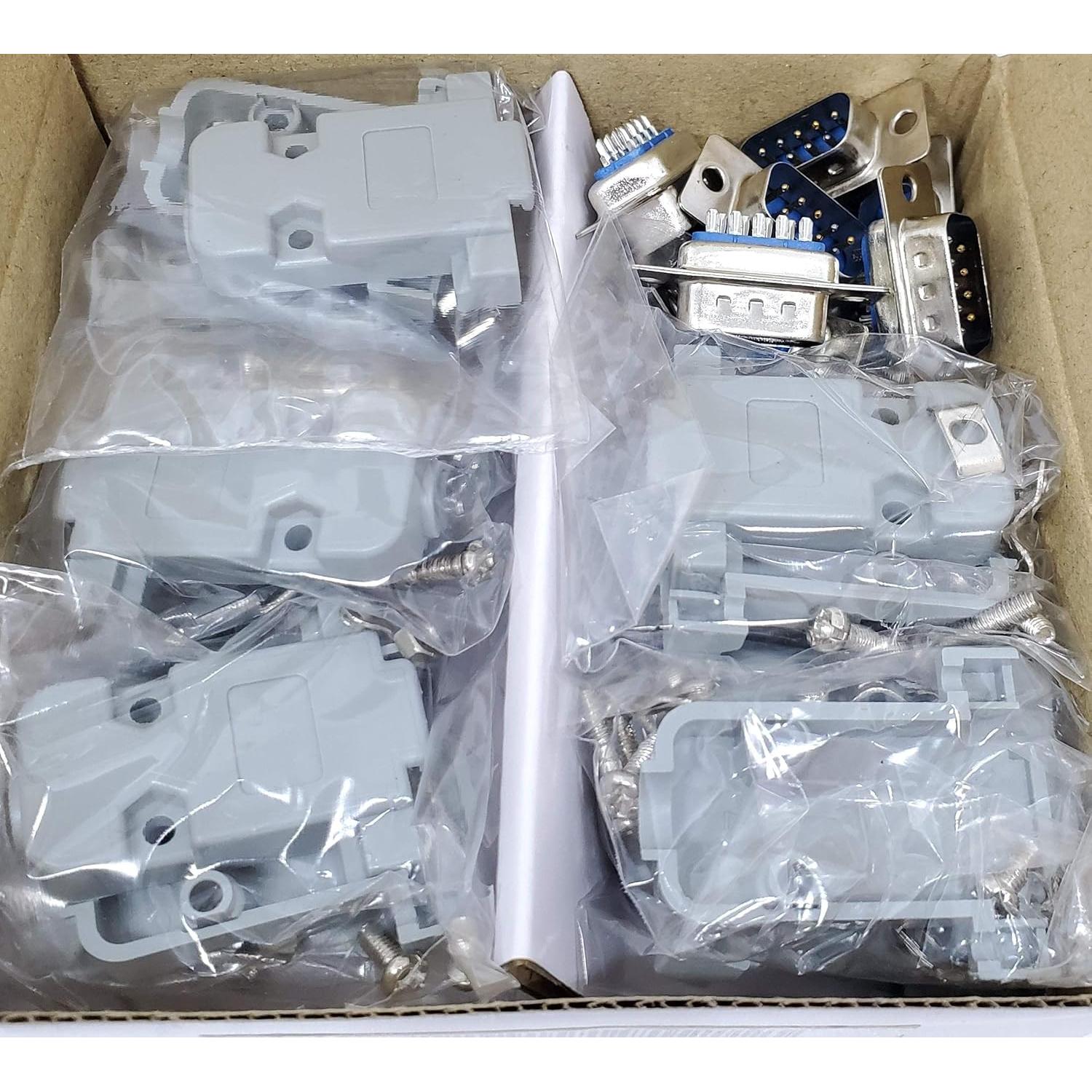 Conectores DB9 Macho + Capuchones Plástico - Marvic 10 Juegos