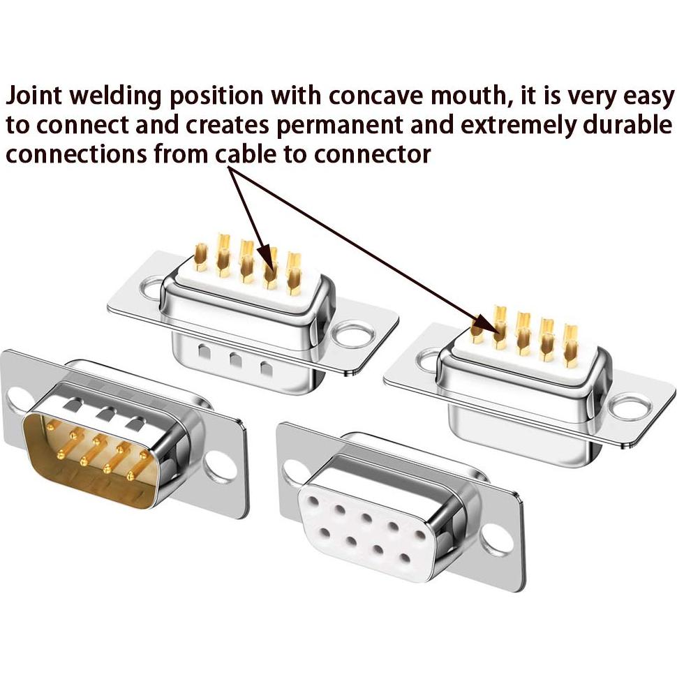Conectores de Soldadura DB9 Macho y Hembra ANMBEST - 20 Piezas