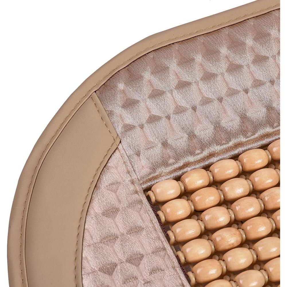 Cubierta de Asiento de Coche Blueshyhall de Perlas de Madera Beige