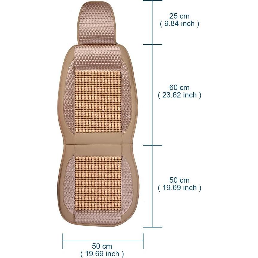 Cubierta de Asiento de Coche Blueshyhall de Perlas de Madera Beige