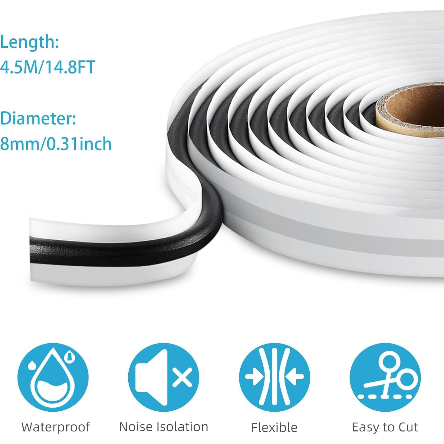 Cinta Selladora de Butilo TAGLLY 4M 8mm Impermeable para Autos