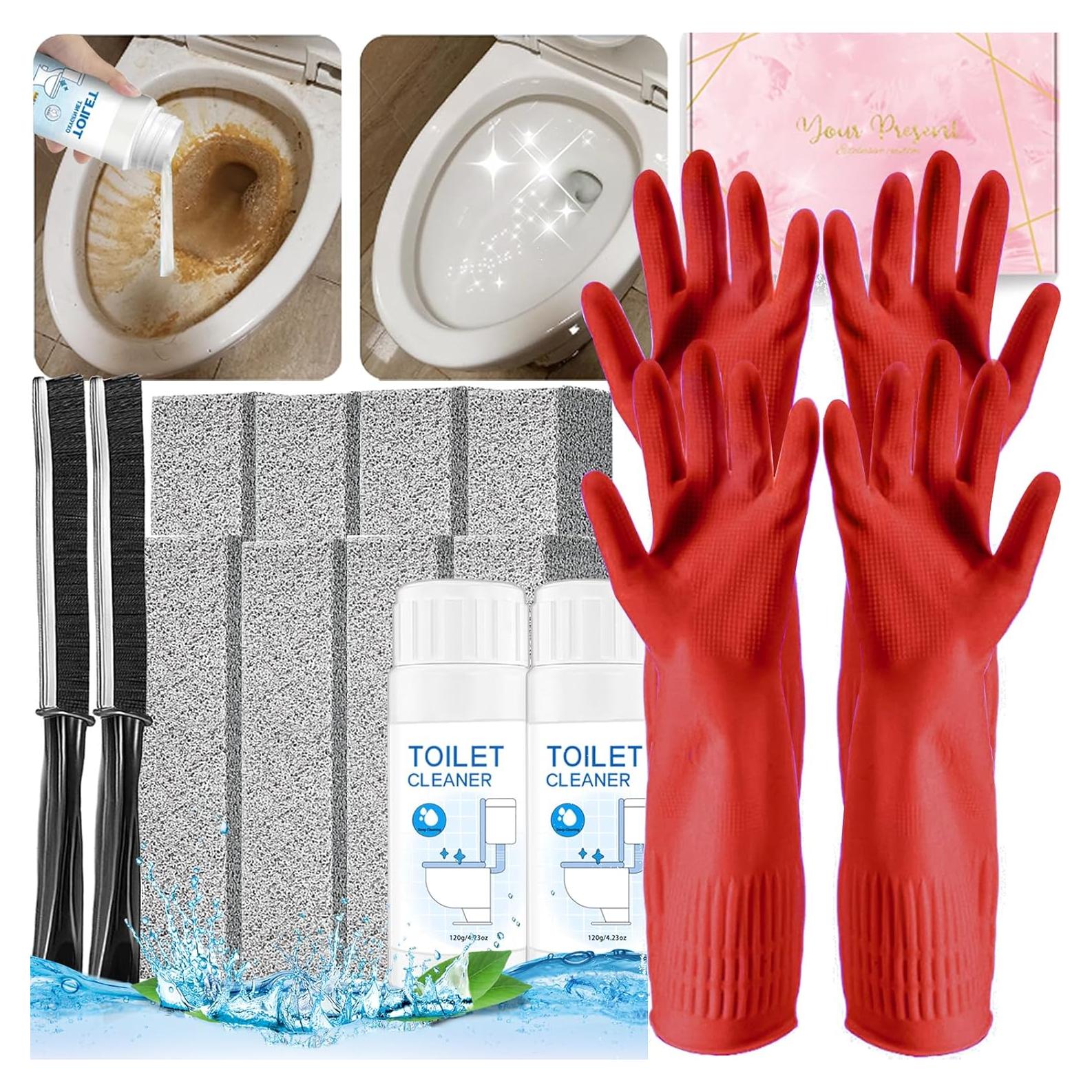 Juego de limpieza de inodoro NLXCXUCY 14 piezas con guantes