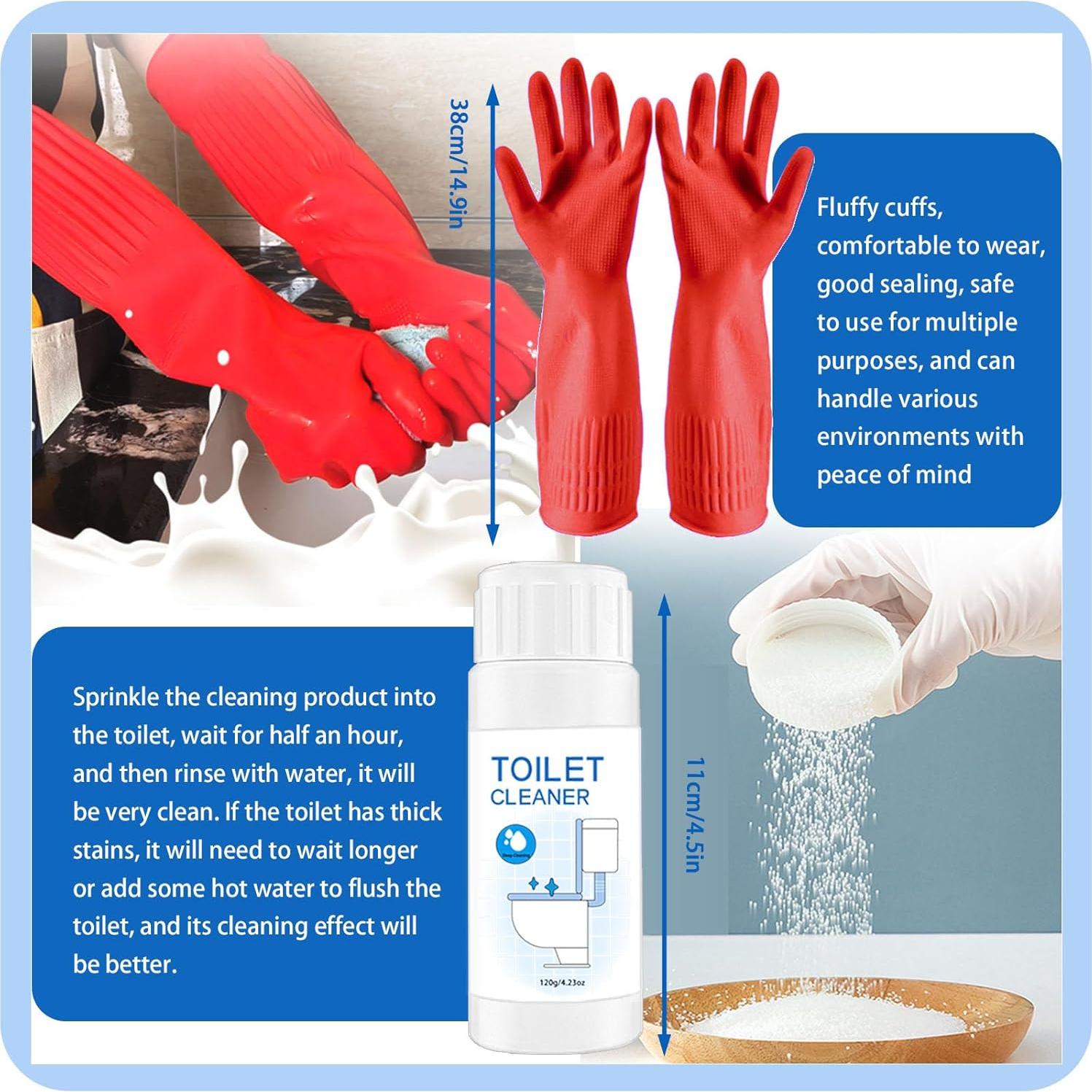 Juego de limpieza de inodoro NLXCXUCY 14 piezas con guantes