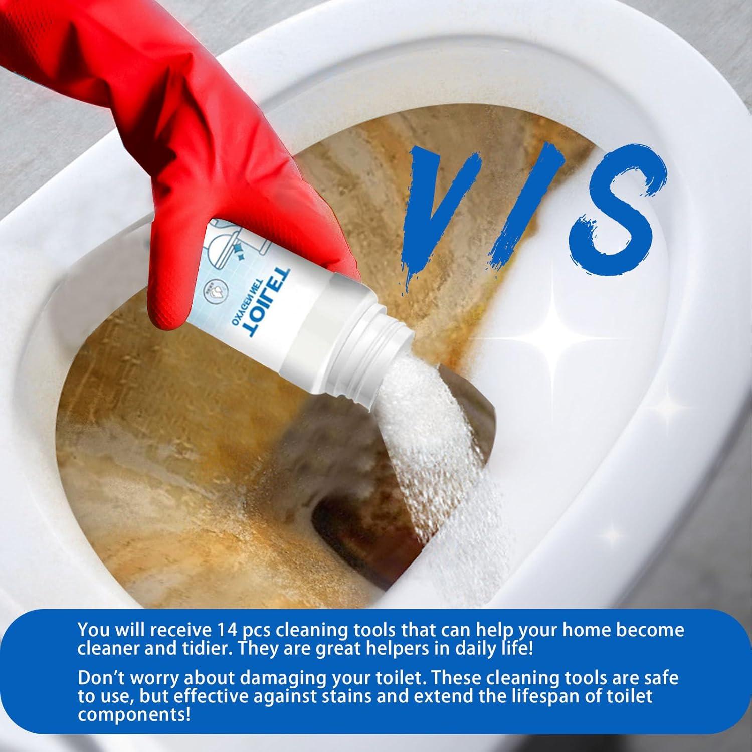 Juego de limpieza de inodoro NLXCXUCY 14 piezas con guantes