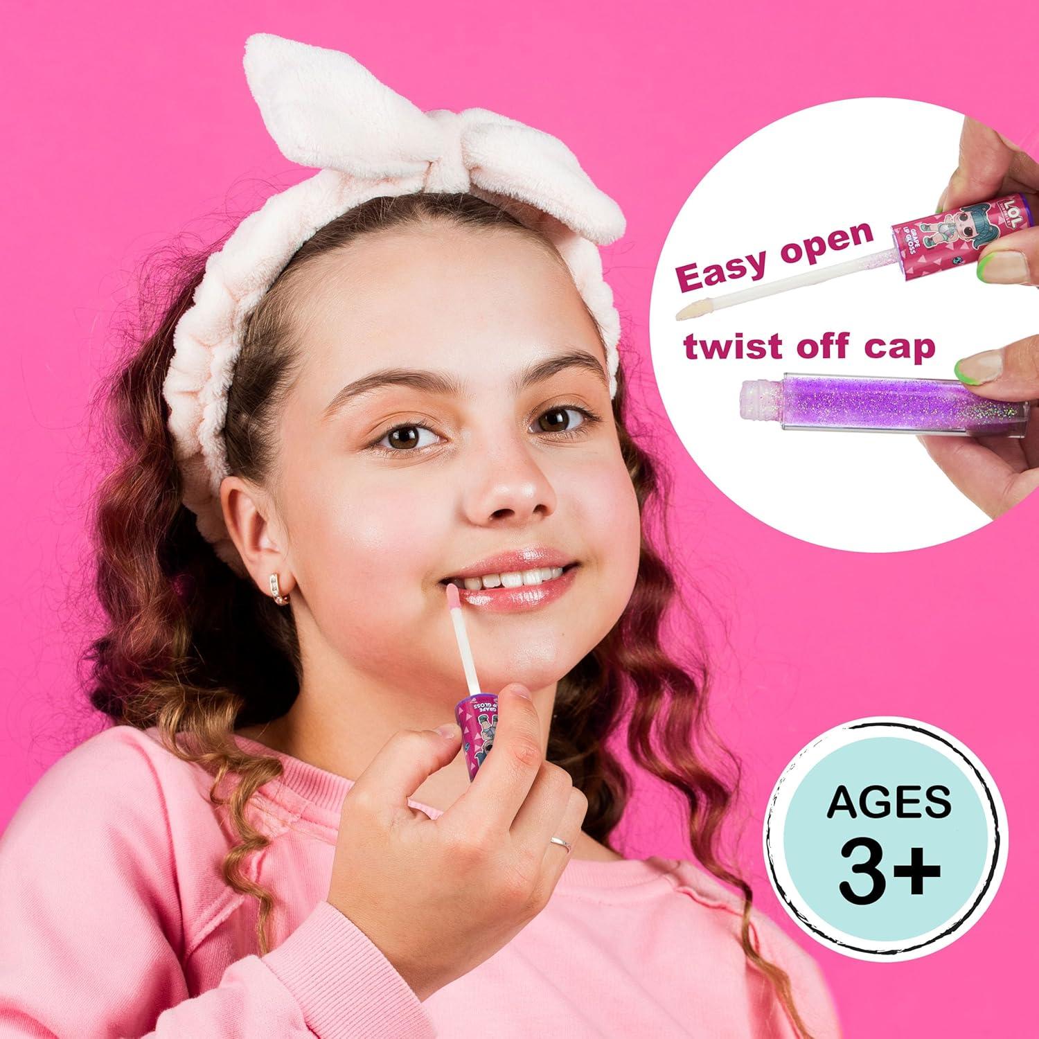 L.O.L Surprise! Party Favors - 4 PC Glitter Lip Gloss Collection. Girl Kids Teen Girls Ladies & Womens 4 Piece Lip Gloss Wand Set, Ages 5+