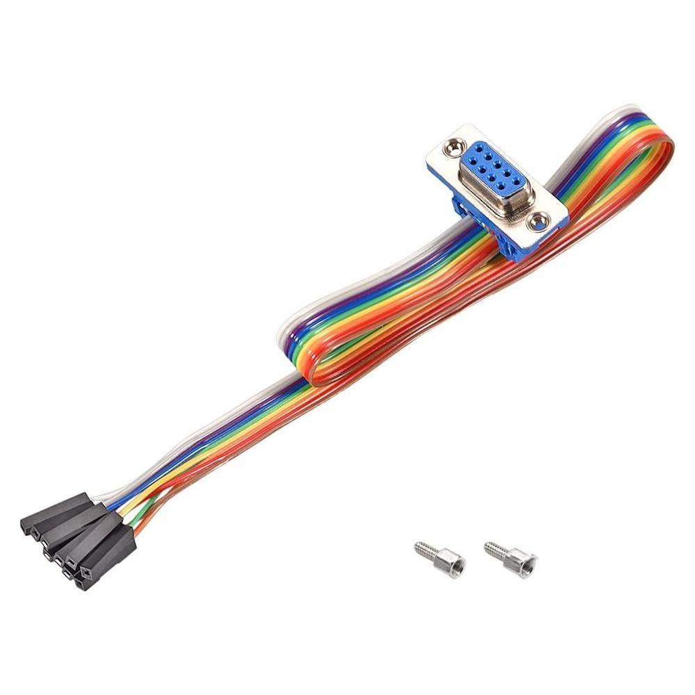 Cable de cinta plana arcoíris IDC DB9 hembra a 9P 30cm uxcell