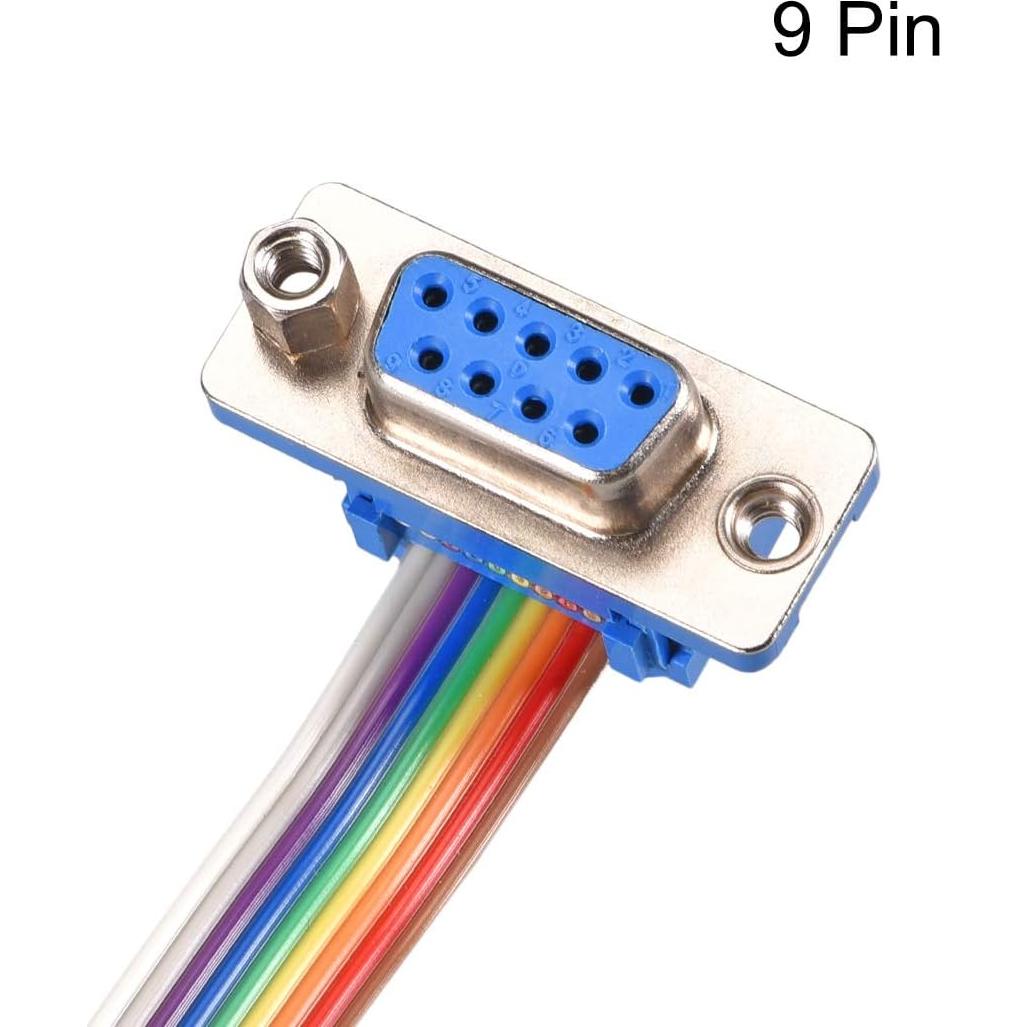 Cable de cinta plana arcoíris uxcell DB9 macho a hembra 30cm